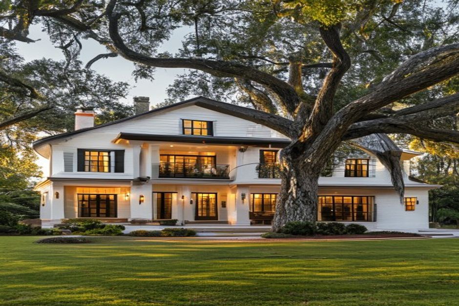 Exterior two-tone white charcoal