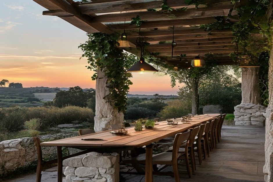 Outdoor dining hill country