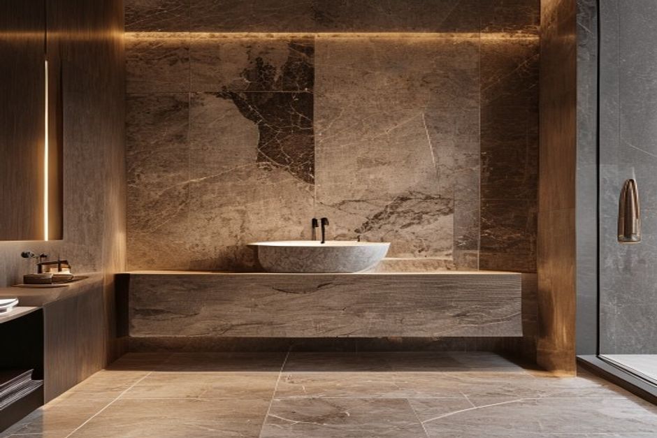 Book-matched marble slabs